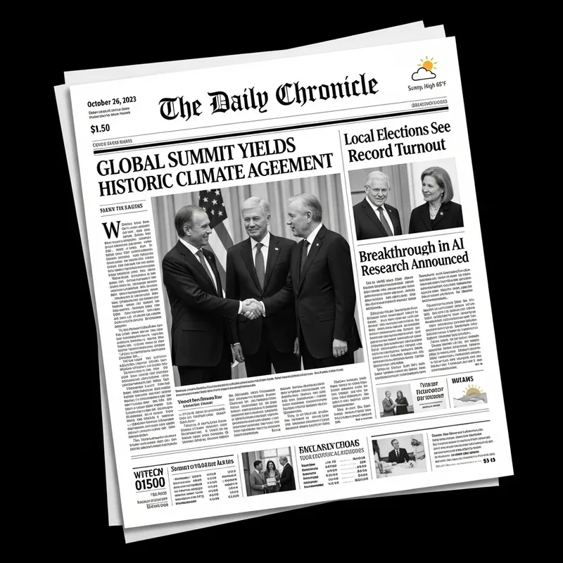 Realistic Newspaper Front Page Design - Eye-catching Cover Story