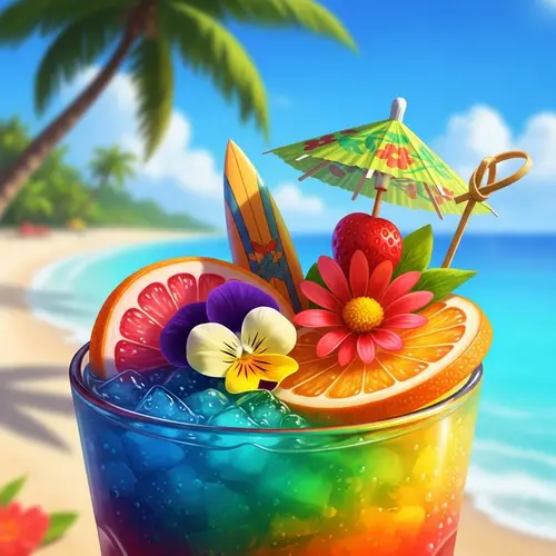 Tropical-Themed Cocktail: Vibrant Colors & Exotic Ingredients