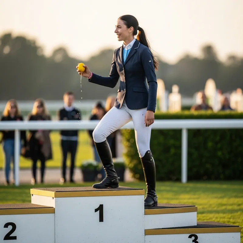 Tall Girl Wins Race with Lemon in Hand Tall Girl Wins Race with Lemon in Hand