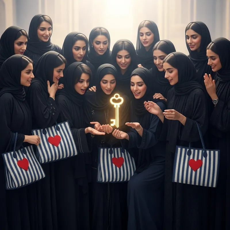 Captivating Black Abayas & Golden Key: Awe-Inspiring Scene of Wonder