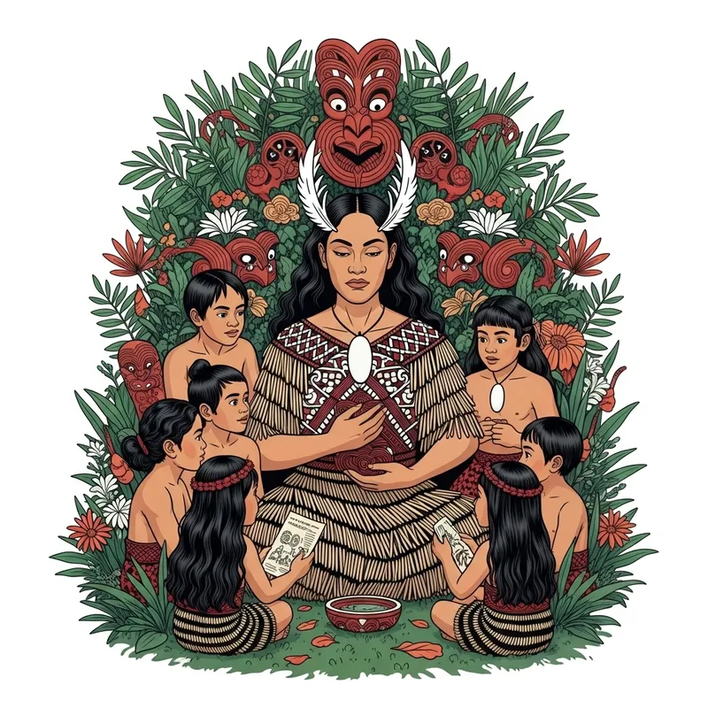 Maori Goddess and Children: Embracing Maori Culture