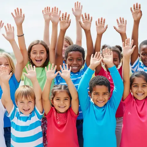 Diverse Group of Happy Boys and Girls Motivated and Cheerful