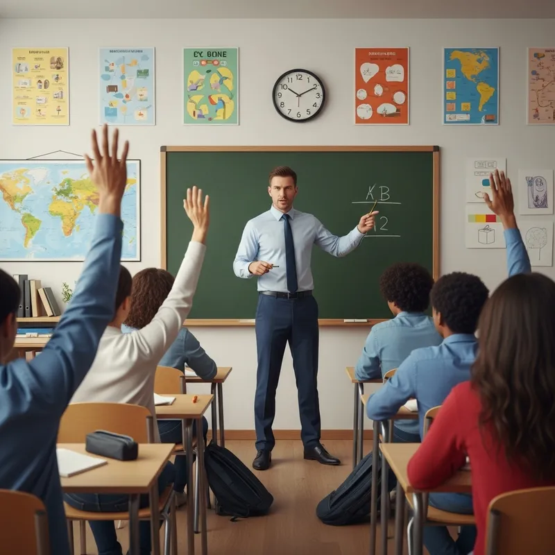 Engaging Classroom Teacher Illustrating Concepts