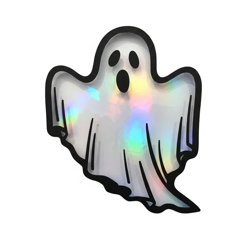 Black and White Holographic Ghost Stencil | 3D Shimmering Design