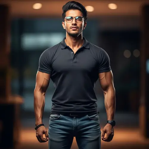 Confident South Asian Young Man with Captivating Eyes