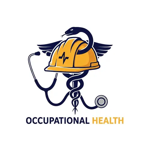Construction Helmet & Medical Symbols Logo for Occupational Health