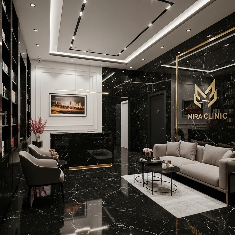 Luxurious Aesthetic Clinic with Black Marble Interior Luxurious Aesthetic Clinic with Black Marble Interior