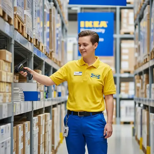IKEA Employee in Signature Yellow Uniform | Retail Store Tasks