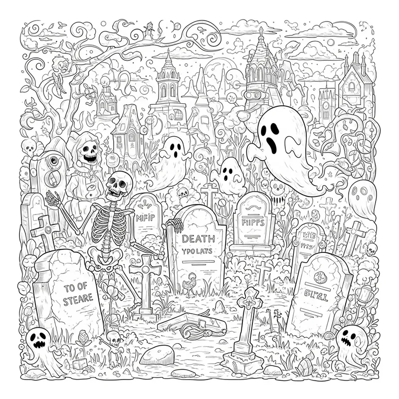 Whimsical Coloring Book: Quirky Death Illustrations Tim Burton Inspired