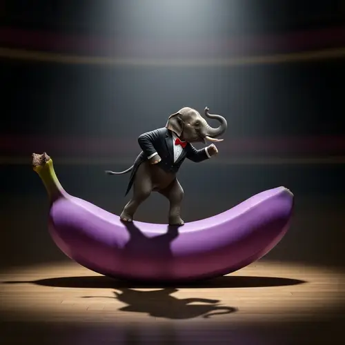 Elephant Tango Dance on Purple Banana