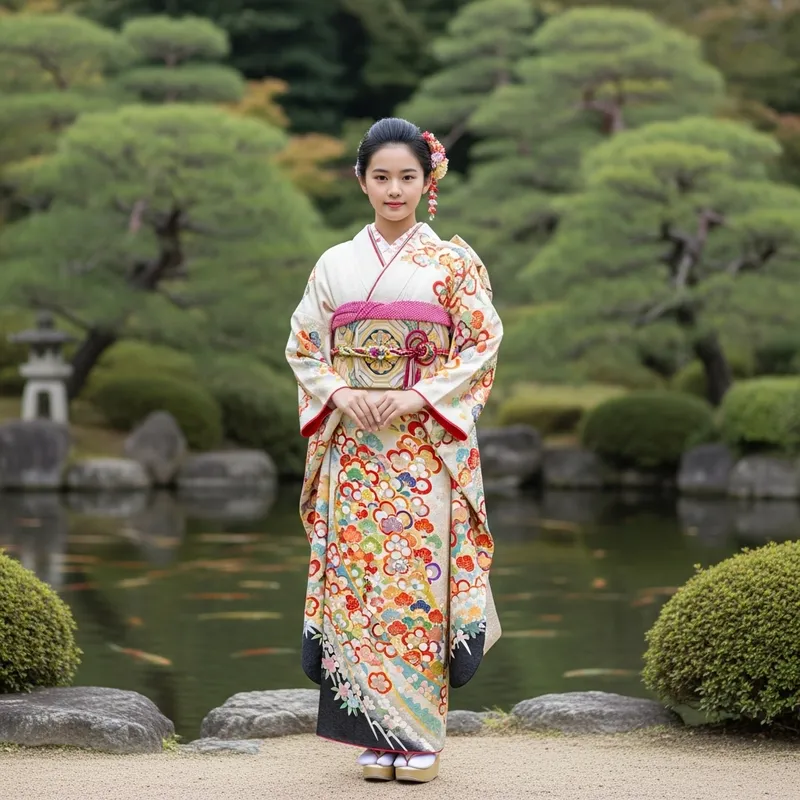 Asian Girl in Kimono - Traditional Beauty