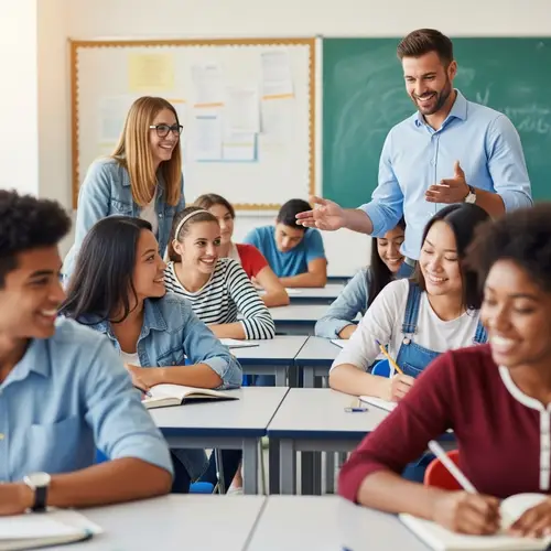 Diverse Classroom: Vibrant Impressionistic Artwork