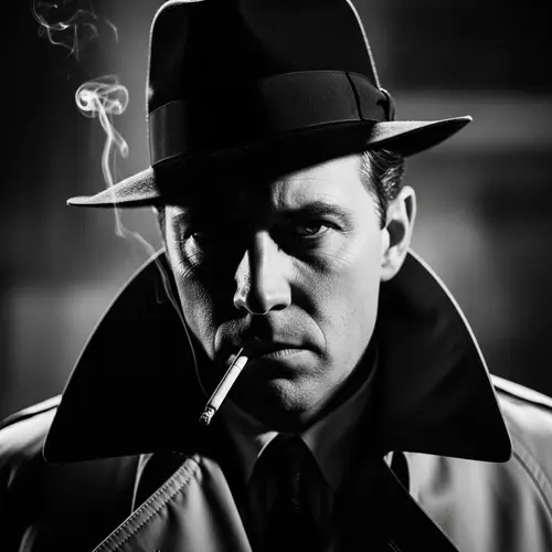 Intense Portrait of Thomas Shelby: Iconic Noir Persona