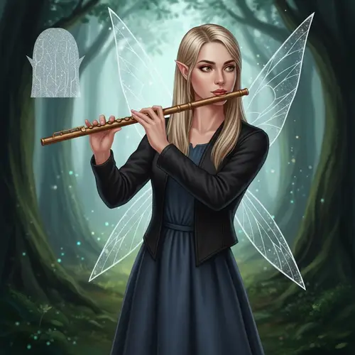 Ethereal Fairy Bard in Enchanted Forest | Fantasy Character Art