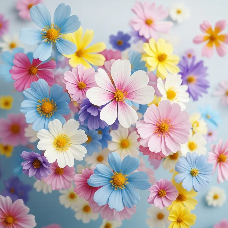 Whimsical Pastel Flowers | Abstract Botanical Art