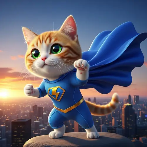 Cute Superhero Cat - Save the Day with Adorable Feline Powers