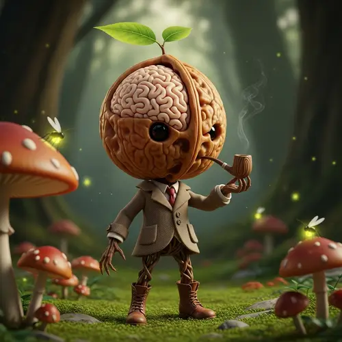 Whimsical Walnut Character Imagery