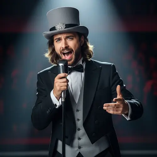 Andrea | Male Singer with Blue Eyes and Long Brown Hair