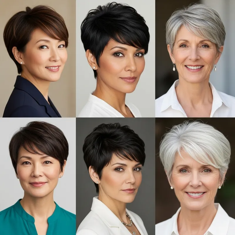 Stylish Short Haircuts for Square Faces | Women 45+
