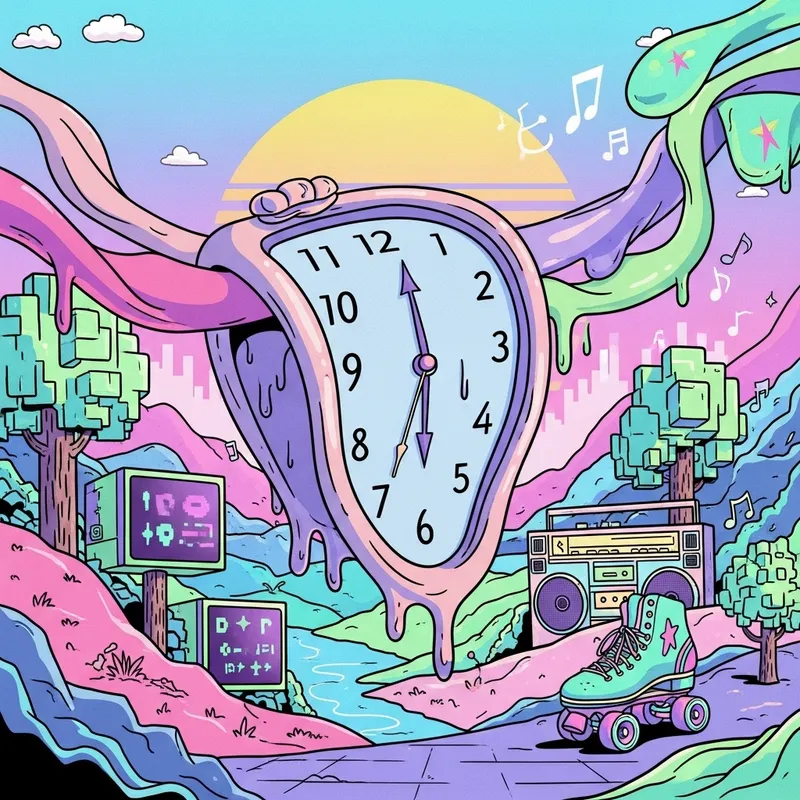 Surreal Melting Clock Album Cover Art