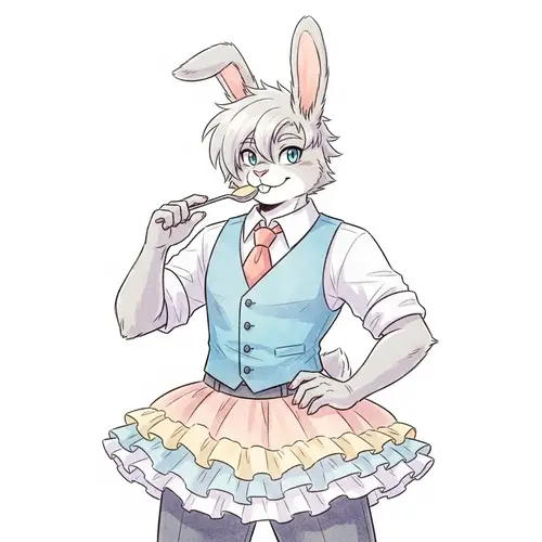 Femboy Furry Bunny Boy Digital Illustration