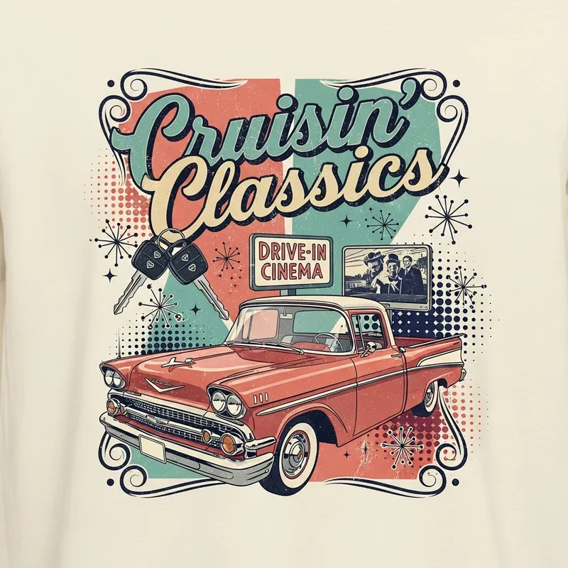 Vintage Car Themed T-shirt Design | Retro 50s & 60s Style