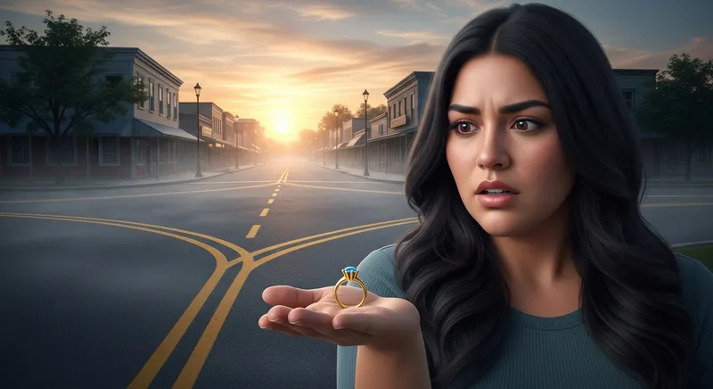 Enigmatic Cryptic Crossroads: Intriguing Scene with Youthful Woman