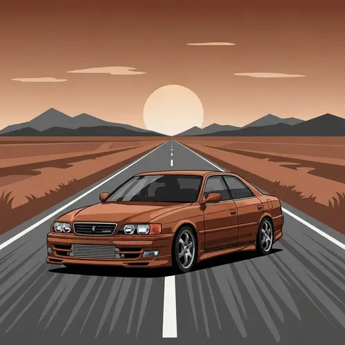 Brown Toyota Chaser JZX100 Vector Artwork
