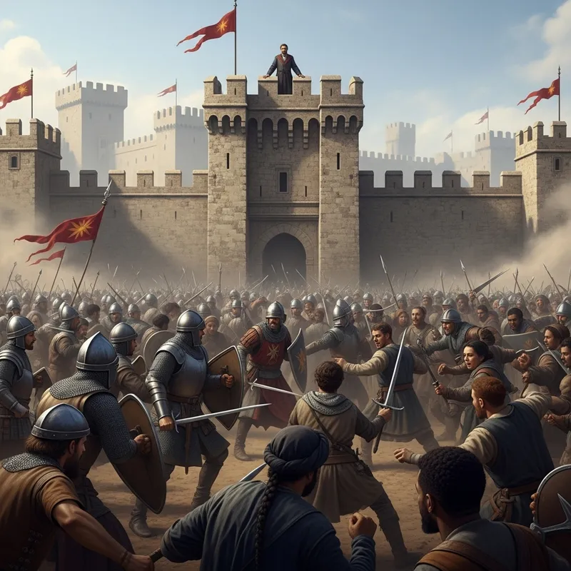 Medieval Lord overseeing Knightly Battle