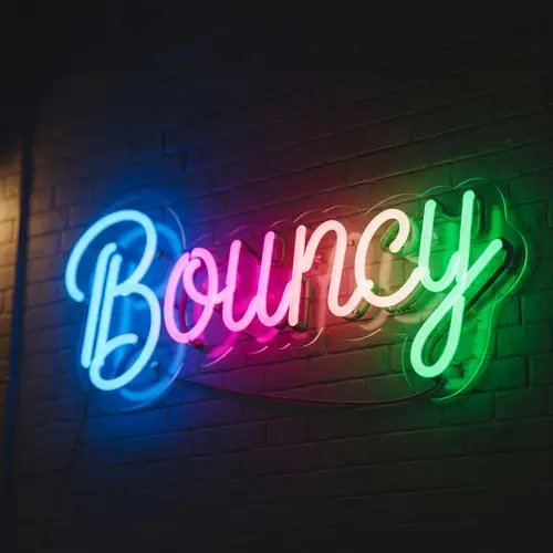 Neon 3D 'Bouncy' Word Art