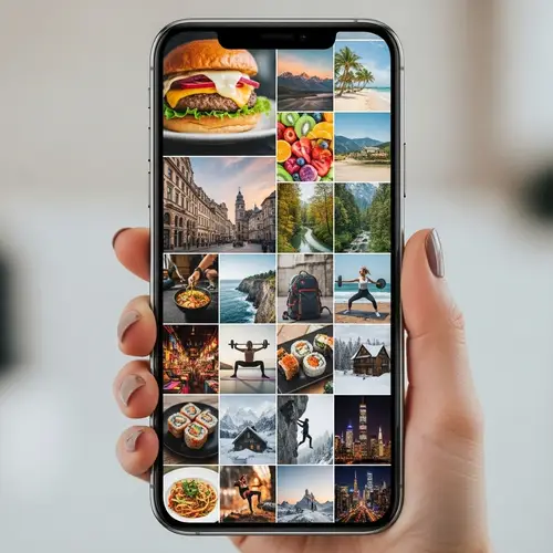 Stylish Mobile Device Photo Collection: Food, Nature, Travel & Workouts