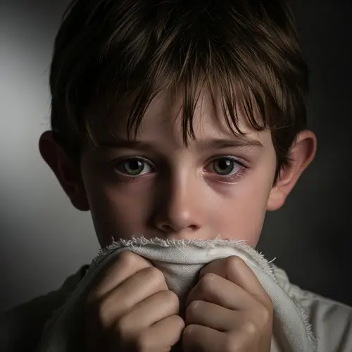 Sorrowful Young Boy with Large Ears | Emotional Photography