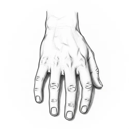 Realistic Pencil Sketch of a Human Hand