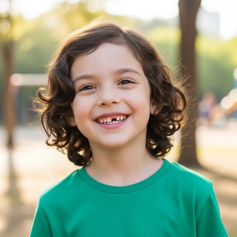 Charming South Korean Boy in Green Shirt