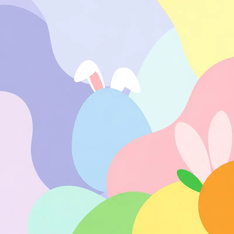 Colorful Easter Wishes Image - Abstract & Minimalist Design