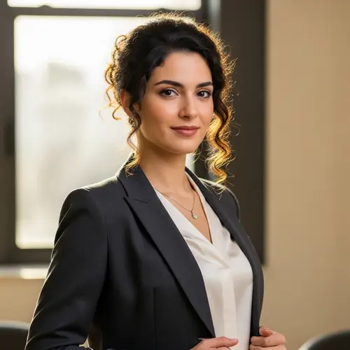 Stylish Greek Businesswoman in Tailored Suit