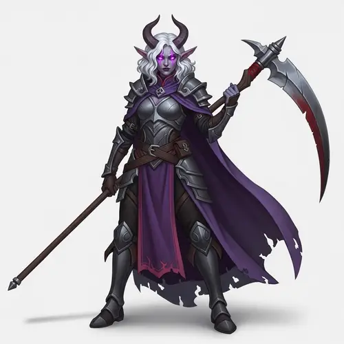 Hexblade Tiefling Warlock with Scythe - Dungeons and Dragons Character