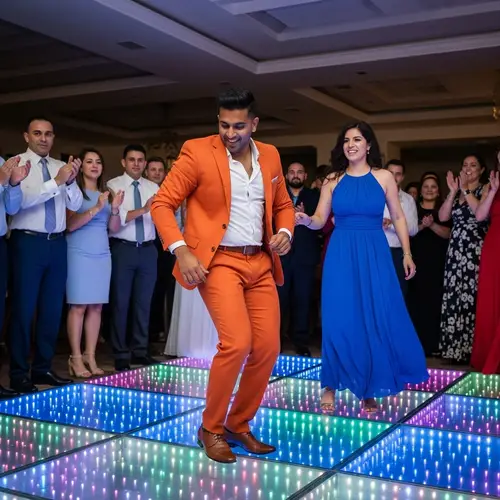 Energetic South Asian Man Dancing Salsa | Dance Floor Scene