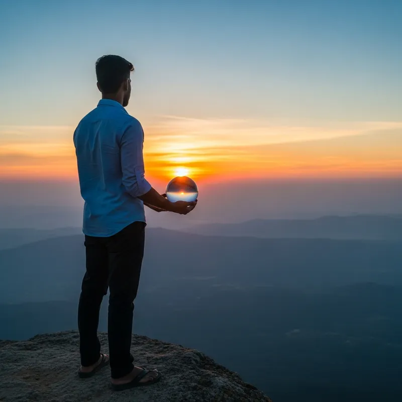 Self-Realization Image: Symbolic Representation of Inner Light and Tranquility