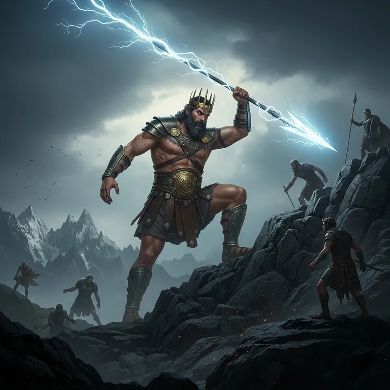Epic Titans of Greek Mythology: A Stormy Scene