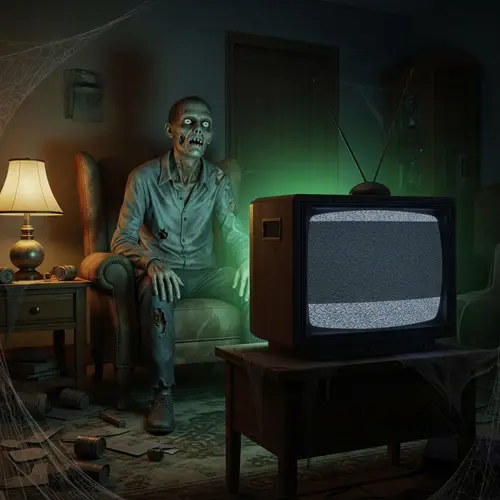 Zombie Watching Television - Eerie Static Noise
