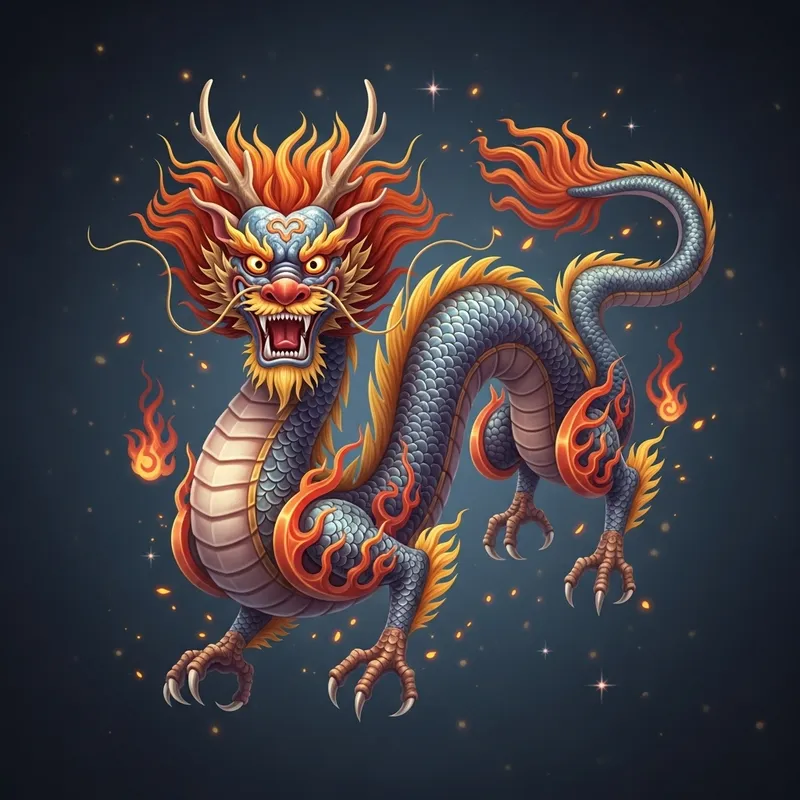 Majestic Chinese Dragon - Intricate Mythical Creature Art