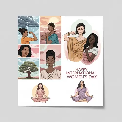 Powerful International Women's Day Card in Pastel Colors
