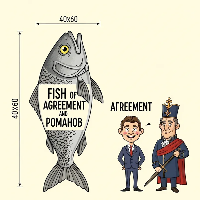 Hand-Drawn Fish of Agreement and Romanov | 40x60 Dimensions