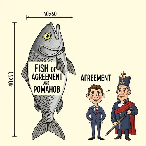 Fish of Agreement and Romanov | Hand-Drawn 40x60 Dimensions