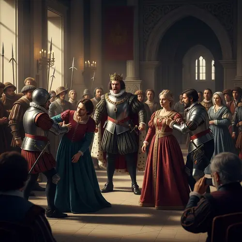 1534 Historical Scene: Furious King at Whitehall Palace