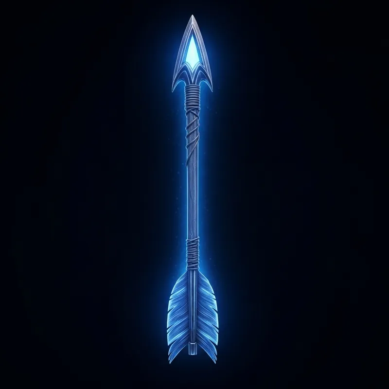 Glowing Blue Arrow - Craftsmanship Meets Magic Glowing Blue Arrow - Craftsmanship Meets Magic
