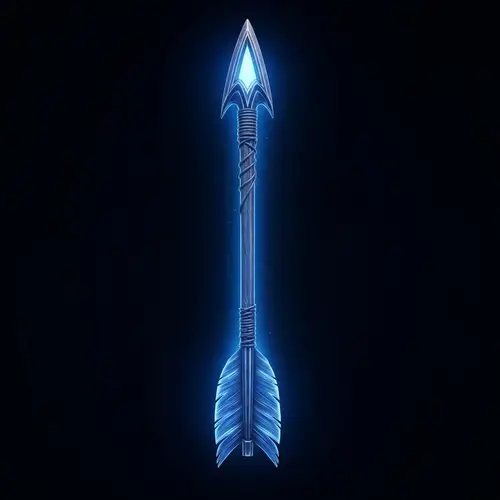 Glowing Blue Arrow - Craftsmanship Meets Magic