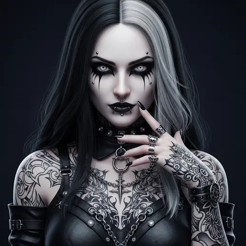 Coldly Beautiful Goth Woman - Fantasy HD Image