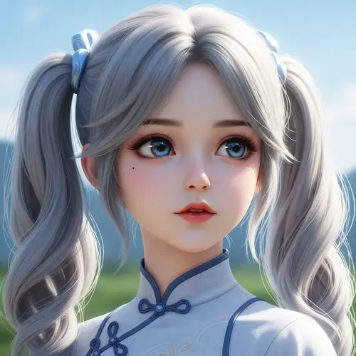 Hyper-Detailed High-Resolution Image of Beautiful Girl in Traditional Chinese Attire